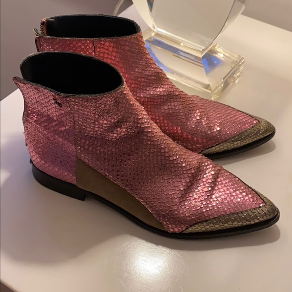 Rose/Pink MODS SNAKE MET BOOTIES Zadig & Voltaire